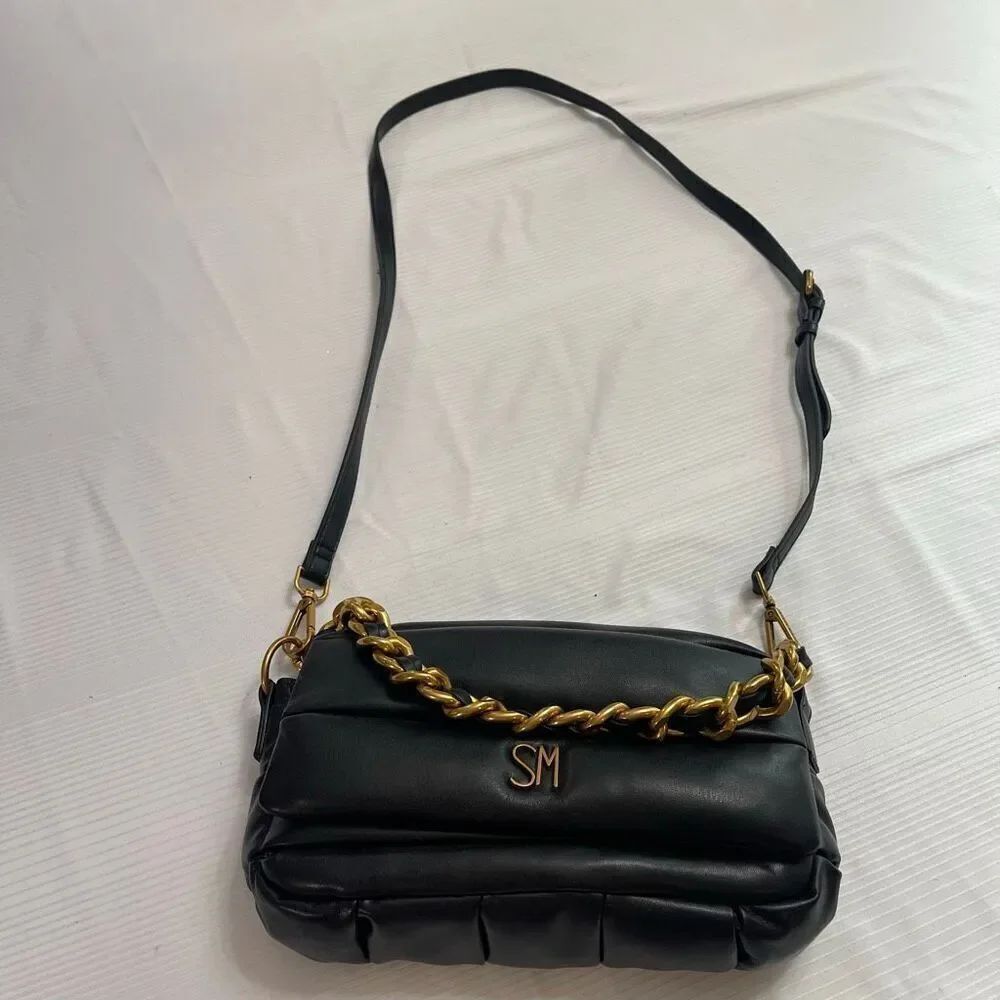 Steve Madden Black Quilted Coleman Purse Handbag